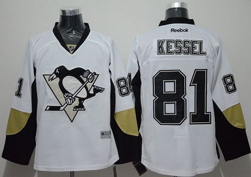 Penguins #81 Phil Kessel White Away Stitched Jersey