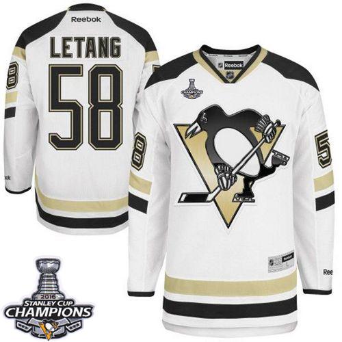 Penguins #58 Kris Letang White 2014 Stadium Series 2016 Stanley Cup Champions Stitched Jersey