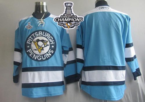 Penguins Blank Blue 2016 Stanley Cup Champions Stitched Jersey