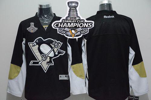 Penguins Blank Black 2016 Stanley Cup Champions Stitched Jersey