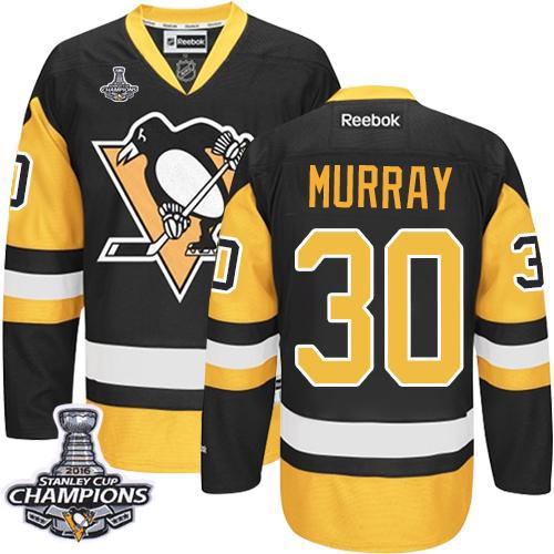 Penguins #30 Matt Murray Black Alternate 2016 Stanley Cup Champions Stitched Jersey