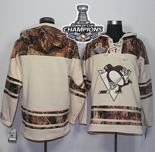 Penguins Blank Cream Camo 2016 Stanley Cup Champions Stitched Jersey