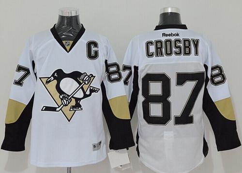Penguins #87 Sidney Crosby White Stitched Jersey