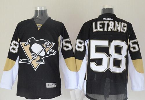 Penguins #58 Kris Letang Black Stitched Jersey
