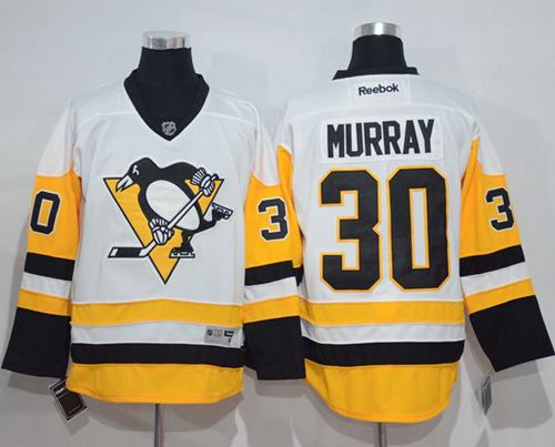 Penguins #30 Matt Murray White New Away Stitched Jersey