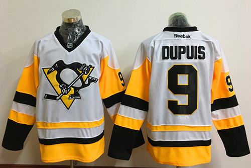 Penguins #9 Pascal Dupuis White New Away Stitched Jersey