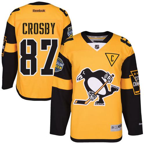 Penguins #87 Sidney Crosby Gold 2017 Stadium Series Stitched Jersey