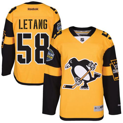 Penguins #58 Kris Letang Gold 2017 Stadium Series Stitched Jersey