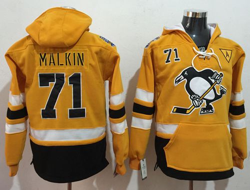 Penguins #71 Evgeni Malkin Gold Sawyer Hooded Sweatshirt 2017 Stadium Series Stitched Jersey