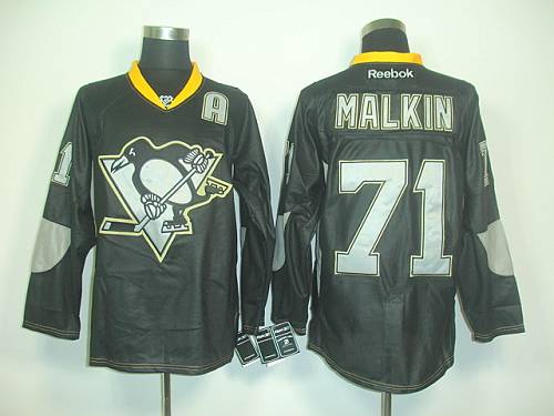 Penguins #71 Evgeni Malkin Black Ice Stitched Jersey