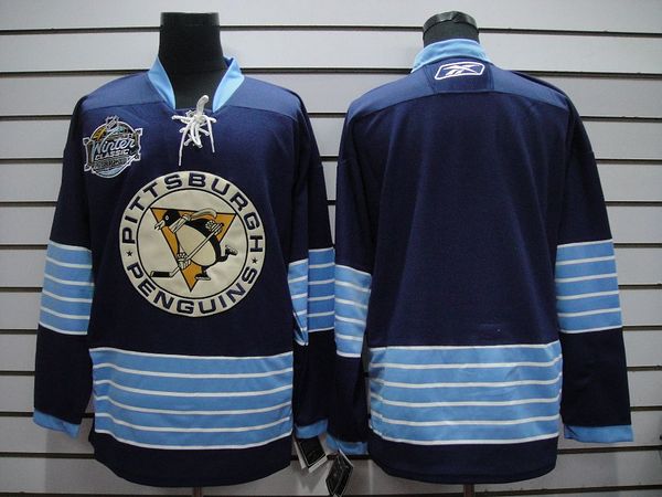 Penguins Blank Stitched Dark Blue 2011 Winter Classic Vintage Jersey