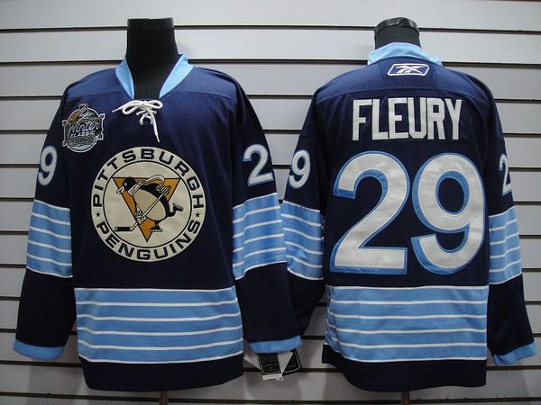 Penguins #29 Andre Fleury Stitched Dark Blue 2011 Winter Classic Vintage Jersey