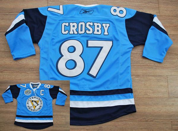 Penguins #87 Sidney Crosby Stitched Baby Blue 2011 Winter Classic Vintage Jersey