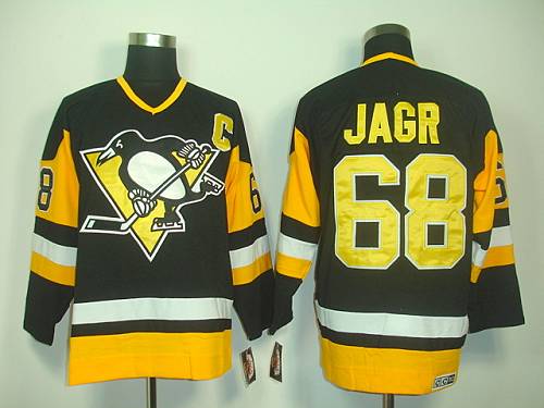 Penguins #68 Jaromir Jagr Black CCM Throwback Stitched Jersey
