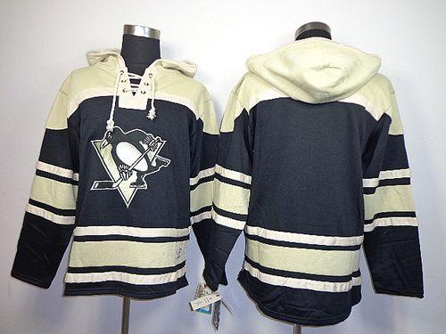 Penguins Blank Black Sawyer Hooded Sweatshirt Stitched Jersey