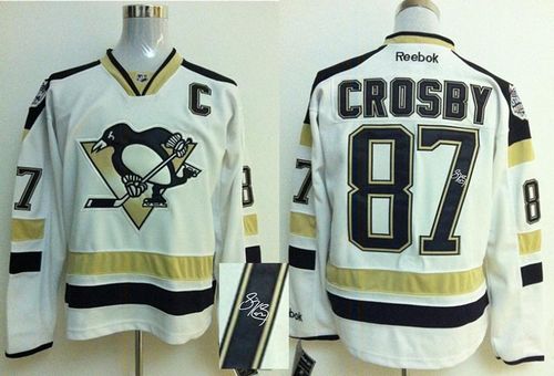 Penguins #87 Sidney Crosby White 2014 Stadium Series Autographed Stitched Jersey