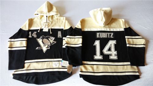 Penguins #14 Chris Kunitz Black Sawyer Hooded Sweatshirt Stitched Jersey