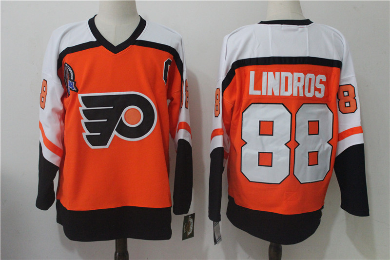 Philadelphia Flyers #88 Eric Lindros Orange 1997 Stanley Cup Ccm Vintage Throwback Stitched Jersey