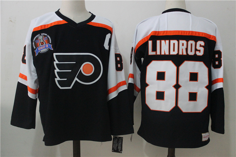 Philadelphia Flyers #88 Eric Lindros Black 1997 Stanley Cup Ccm Vintage Throwback Stitched Jersey
