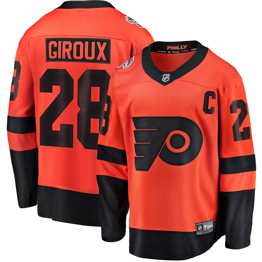 Philadelphia Flyers #28 Claude Giroux Orange 2019 Stitched Jersey
