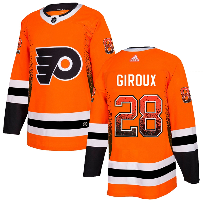 Philadelphia Flyers #28 Claude Giroux Orange Drift Fashion Stitched Jersey
