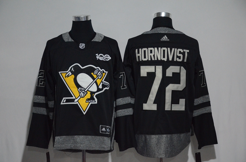Pittsburgh Penguins #72 Patric Hornqvist Black 1917-2017 100th Anniversary Stitched Jersey