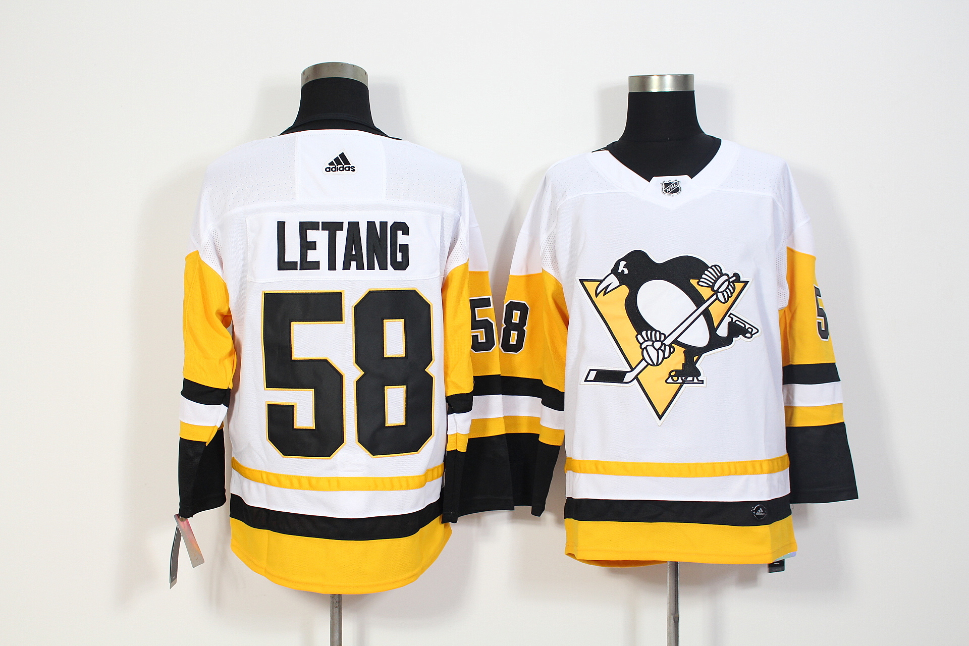 Pittsburgh Penguins #58 Kris Letang White Stitched Adidas Jersey