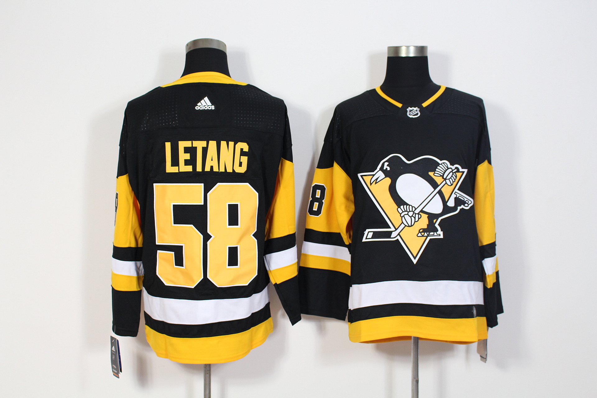 Pittsburgh Penguins #58 Kris Letang Black Stitched Adidas Jersey