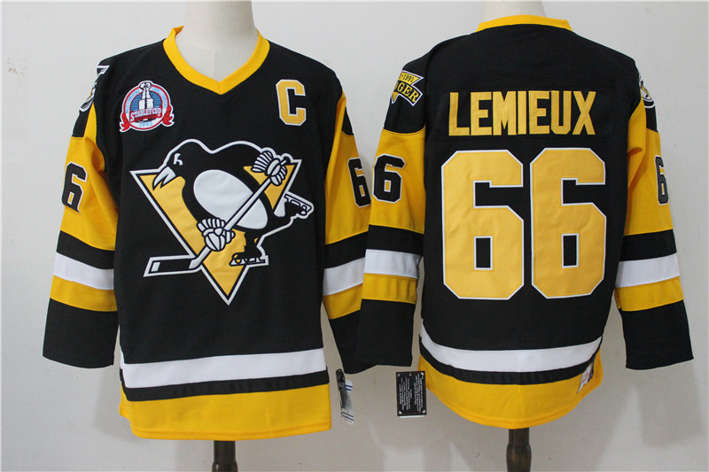 Pittsburgh Penguins #66 Mario Lemieux Black Throwback CCM Stitched Jersey