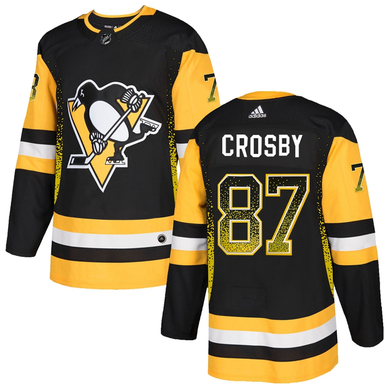 Pittsburgh Penguins #87 Sidney Crosby Black Drift Fashion Stitched Jersey