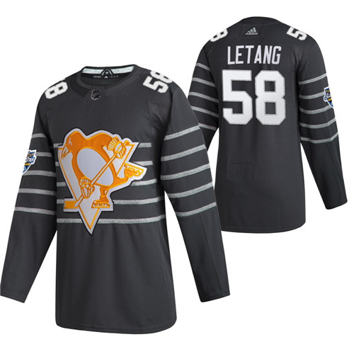 Pittsburgh Penguins #58 Kris Letang Grey All Star Stitched Jersey