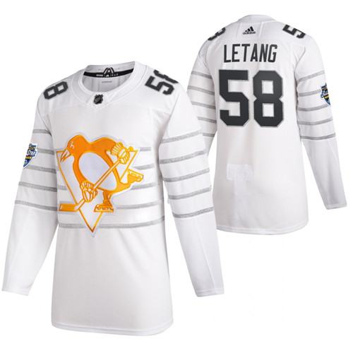 Pittsburgh Penguins #58 Kris Letang White All Star Stitched Jersey