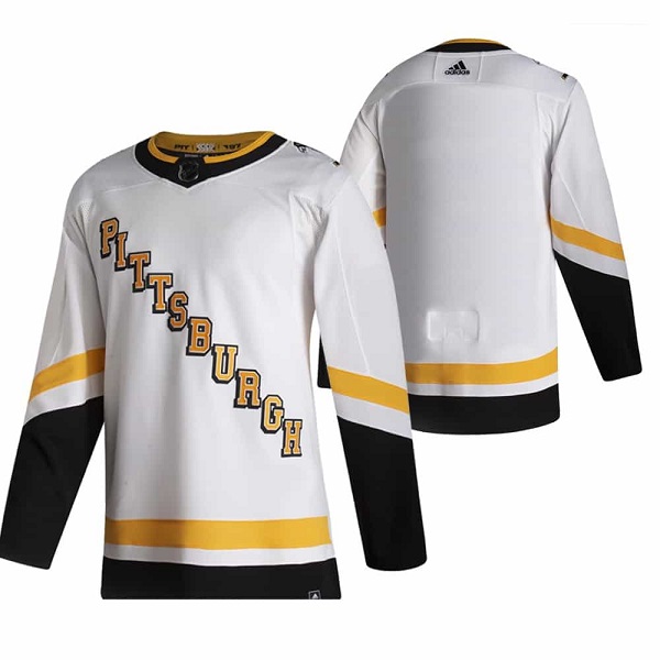 Pittsburgh Penguins Blank 2021 Reverse Retro White Stitched Jersey