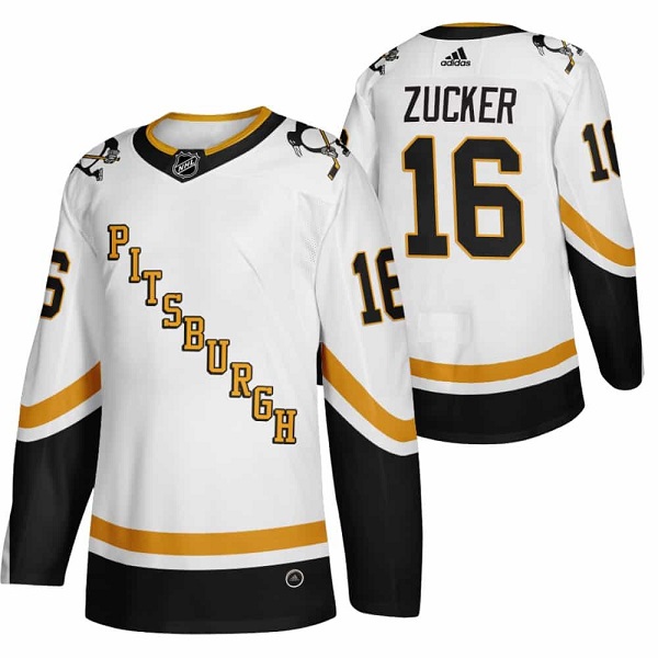 Pittsburgh Penguins #16 Jason Zucker 2021 Reverse Retro White Stitched Jersey