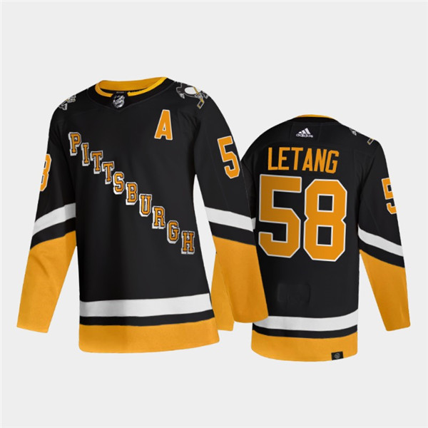 Pittsburgh Penguins #58 Kris Letang 2021 2022 Black Stitched Jersey