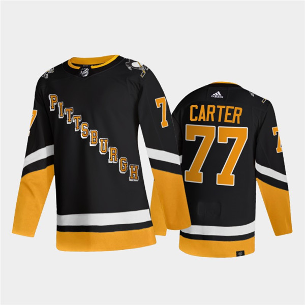 Pittsburgh Penguins #77 Jeff Carter 2021 2022 Black Stitched Jersey