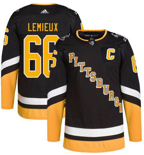 Pittsburgh Penguins #66 Mario Lemieux 2021 2022 Black Stitched Jersey