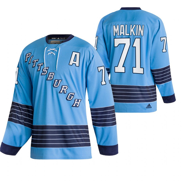 Pittsburgh Penguins #71 Evgeni Malkin 2022 Blue Classics Stitched Jersey
