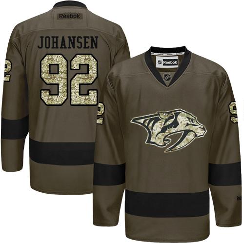 Predators #92 Ryan Johansen Green Salute To Service Stitched Jersey