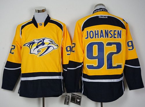 Predators #92 Ryan Johansen Yellow Home Stitched Jersey