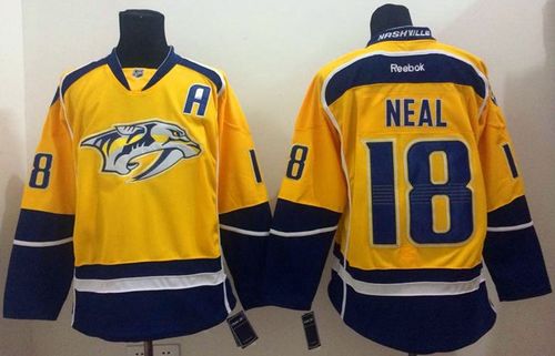 Predators #18 James Neal Yellow Home Stitched Jersey
