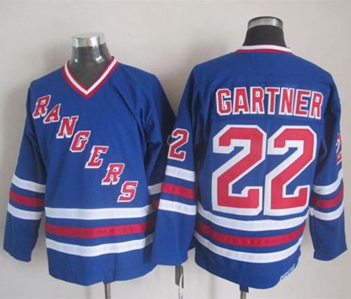 Rangers #22 Mike Gartner Blue CCM Heroes Of Hockey Alumni Stitched Jersey