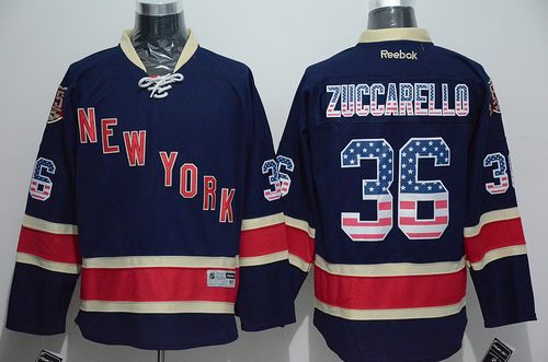 Rangers #36 Mats Zuccarello Navy Blue USA Flag Fashion Stitched Jersey