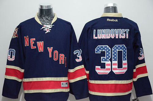 Rangers #30 Henrik Lundqvist Navy Blue USA Flag Fashion Stitched Jersey
