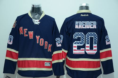 Rangers #20 Chris Kreider Navy Blue USA Flag Fashion Stitched Jersey