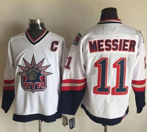 Rangers #11 Mark Messier White CCM Statue Of Liberty Stitched Jersey