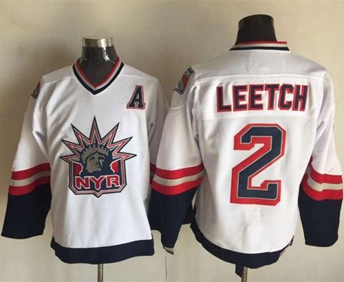 Rangers #2 Brian Leetch White CCM Statue Of Liberty Stitched Jersey