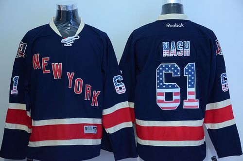 Rangers #61 Rick Nash Navy Blue USA Flag Fashion Stitched Jersey