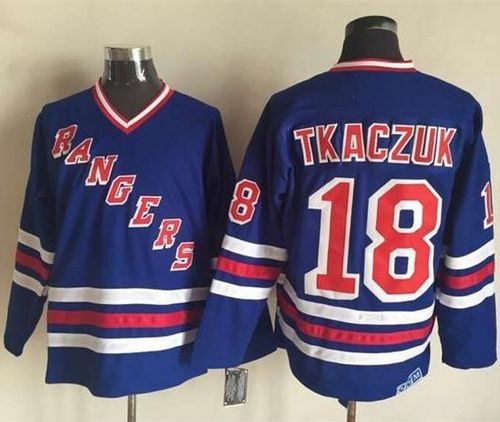 Rangers #18 Walt Tkaczuk Blue CCM Heroes Of Hockey Alumni Stitched Jersey