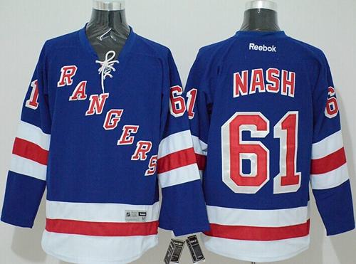 Rangers #61 Rick Nash Blue Home Stitched Jersey